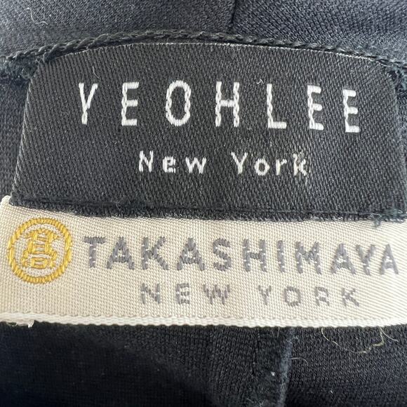 TAKASHIMAYA YEOHLEE Black Tie Waist Jacket Oversized Collar Long Sleeves  VTG - Picture 8 of 9